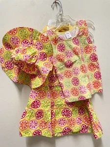 Lot of 3 Girls Gymboree Citrus Lemon Lime halter dress tank top hat size 5 EUC - Picture 1 of 10