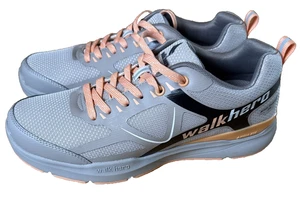 Women’s Sz 12 Walk Hero Arched Wide Toe Walking Shoes Grey /orange - Picture 1 of 9