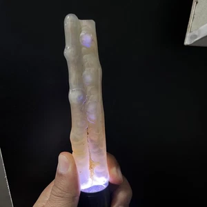 RARE!! 74 gr Natural Full White Double Stalactite Chalcedony Polished - Picture 1 of 23