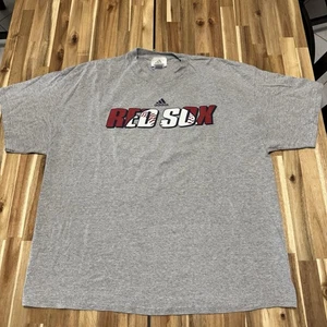 Vintage Boston Red Sox Shirt Mens 2XL Adidas Gray 2004 Double Sided MLB Baseball - Picture 1 of 7