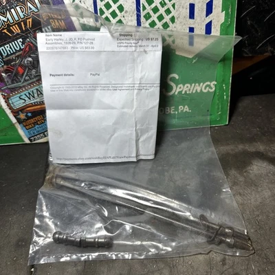 Harley Davidson J, JD, FD Pushrod 127-28, 1913-29 varillas de empuje HD tempranas de colección Foto 1 de 4