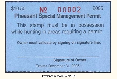 D2K Wyoming Pheasant Mgmt 2005 $10.50 (blue) - Image 1 of 1