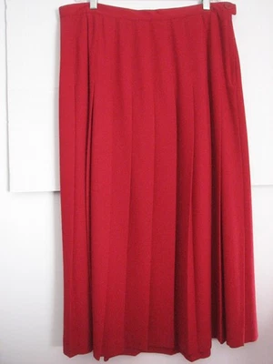 Vintage Womens Plus Rena Rowan Saville Skirt Size 16W Red Pleated 100% Wool EUC! - Image 1 of 4