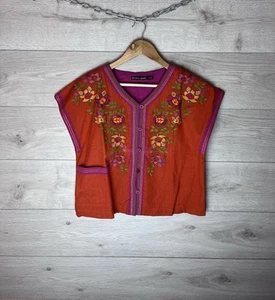 Lady Vest Gudrune Sjoden size M flowers fauna made in India 🇮🇳 - Picture 1 of 10
