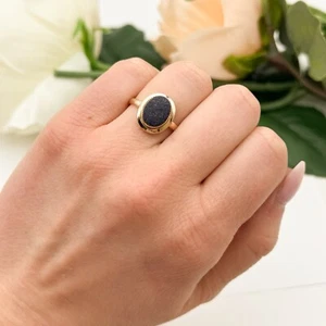 12k Gold Goldstone Gemstone Ring  - Picture 1 of 4