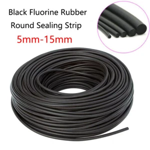 Black Fluorine Rubber solid Round Sealing O-strip Seal Cord Diameter 5mm - 15mm - Picture 1 of 12