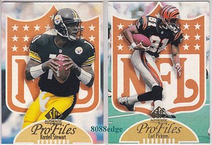 (2) 1997 SP AUTHENTIC PROFILES INSERT LOT: KORDELL STEWART/CARL PICKENS #P2/P25
