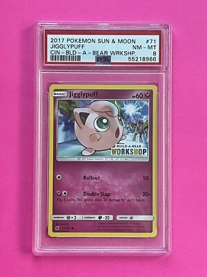 PSA 8 Jigglypuff Build A Bear Pokemon Graded Trading Card 71/111 2017 NM-MT - Image 1 of 2