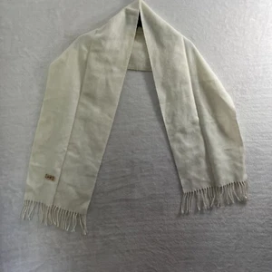Unbranded Scarf Womans One Size Solid Beige Acrylic Fringed Read - Picture 1 of 7