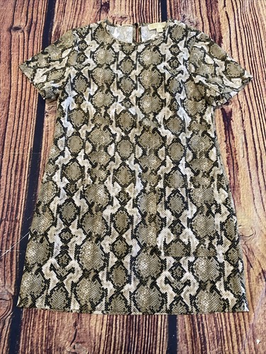 Abito Michael Kors camicia da donna manica pelle di serpente stampa taglia small