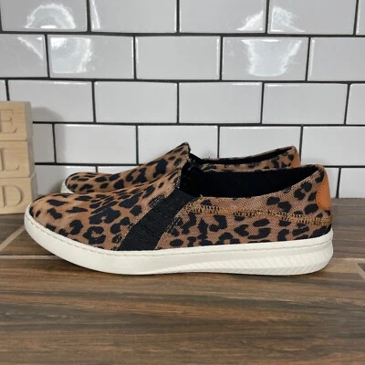 Zapatos deportivos informales sin cordones Baretraps Yadier para mujer talla 7,5 con estampado de leopardo castaño rojizo Foto 1 de 4