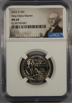 2022-D Washington Quarter Nina Otero-Warren NGC MS69 American Women 25C - Image 1 of 3