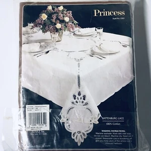 Tablecloth VTG NEW Embroidered Battenburg Lace 66”x102” Oblong 12 Napkins RARE! - Picture 1 of 8
