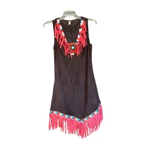 Native American Red Fringe Costume Size Small - Picture 1 of 8