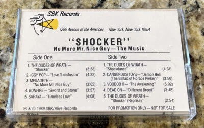 WES CRAVEN'S Shocker NO MORE MR NICE GUY The Music PROMO CASSETTE 1989 SBK - Image 1 of 4