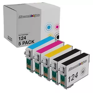 5PK Reman Black & Color Printer for Epson 124 Ink Cartridge Stylus NX230 NX330 - Picture 1 of 7