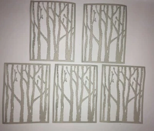 5 ÁRBOLES DE ABEDUL papel cartucho troquelado adornos álbum de recortes / fabricación de tarjetas - Imagen 1 de 19
