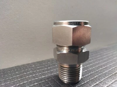 3/4" Tube x 1/2" MNPT Male Connector 316ss Ham-Let Let-Lok   768LSS3/4X1/2 - Image 1 of 4