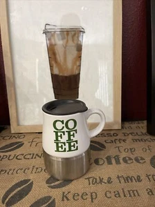 Starbucks RARE 2006 Ceramic /Stainless Tumbler Travel Mug - Picture 1 of 5