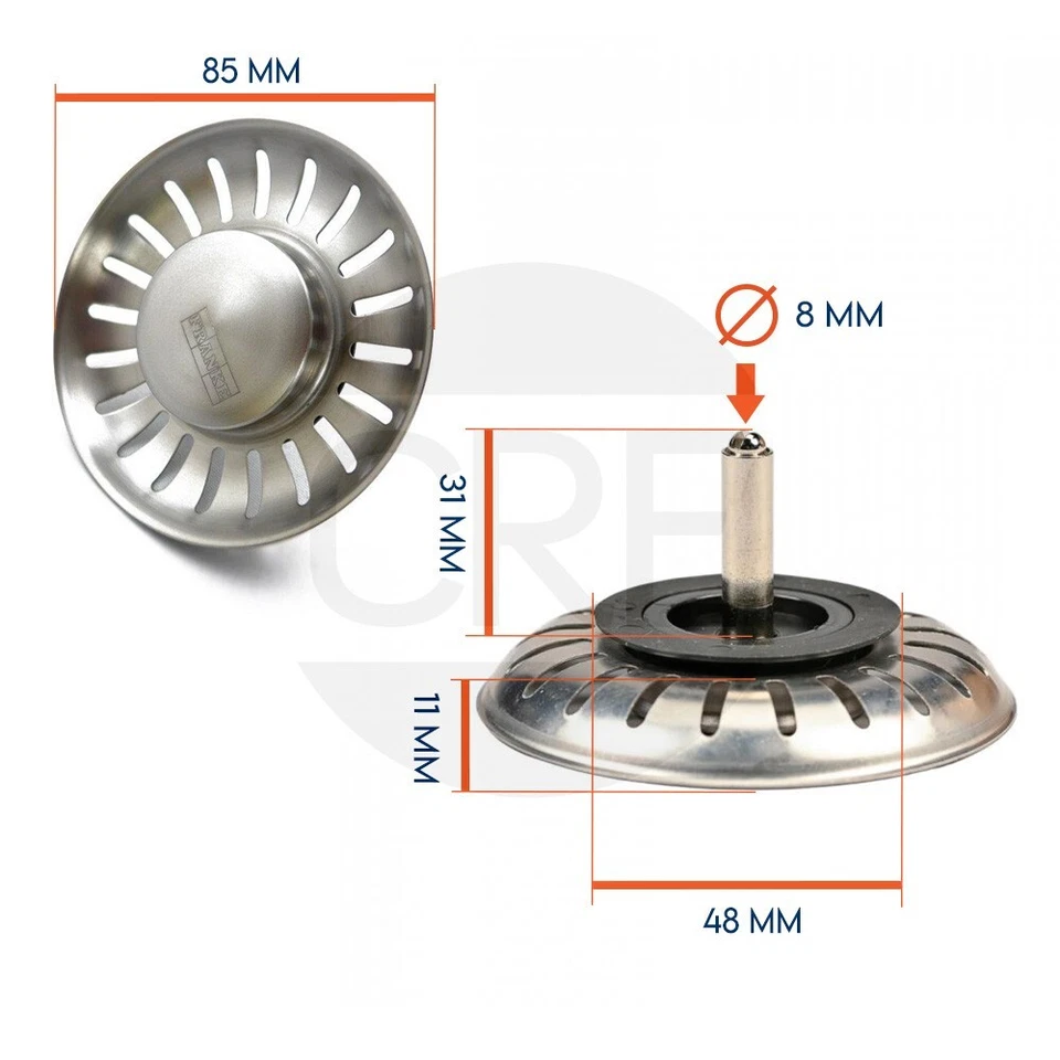 FRANKE Tappo Filtro Cestello 85mm Tipo Basso Originale Lavello (Vedi Dimensioni) - Immagine 1 di 1