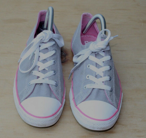 Converse Allstar scarpe da ginnastica donna grigio rosa fluo lo top UK 7 EU 41