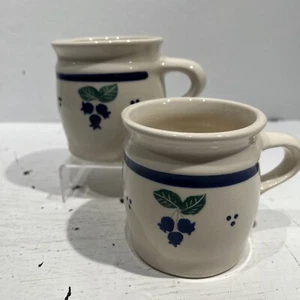 TWO Hartstone Coffee Cups Mugs blueberries Vintage 1978 - Picture 1 of 7