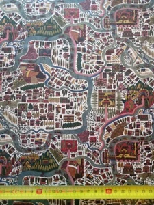 PATTERN MAP A - buildings - map - Liberty Tana Lawn cotton approx 67 x 18 cm - Picture 1 of 4