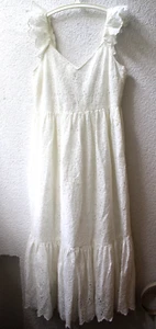 H&M Häkelspitze Maxikleid Gr. 40 Weiß Baumwolle NEU - Bild 1 von 14