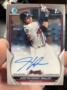 2023 1st Bowman Chrome Justyn-Henry Malloy #CPA-JMA On Card Rookie Autographs🔥 - Picture 1 of 2