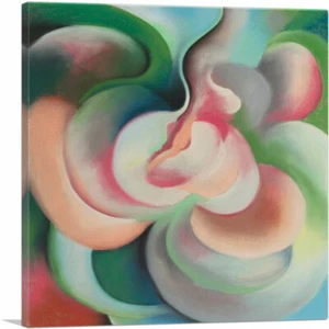 ARTCANVAS Pink and Green 1922 Canvas Art Print by Georgia O'Keeffe - Picture 1 of 11