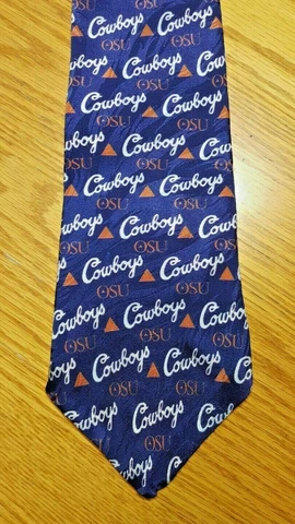 OSU COWBOYS Alumni Assn Oklahoma State Tie Blue Vintage 4"  Wide Silk Blue USA Cover