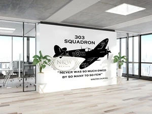 Squadron 303, Dywizjon 303 Plane Churchill Vinyl Decal Sticker Car Wall Window - Picture 1 of 4