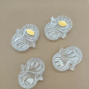 Lot Of 4 Vintage 24% PbO Genuine Lead Crystal Ashtrays Western Germany Leafs MCM - Picture 1 of 9