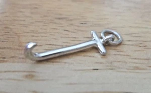 Sterling Silver 3D Small 19x7mm Horse's Hay Hook Tack Charm - Picture 1 of 4
