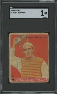 1933 GOUDEY BENNY BENGOUGH 1 POOR RC SGC 1 BASEBALL ST. LOUIS BROWNS