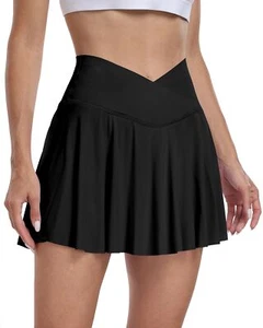 Women's Tennis Skirt with Pockets High Waist Athletic Golf Skorts with Shorts - Picture 1 of 6