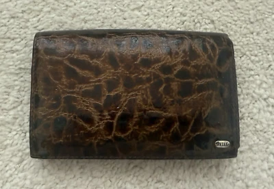 Cartera de charol marrón Petek 1855 varios bolsillos Foto 1 de 4