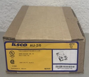 *BOX OF 12* ILSCO AU-2/0 Two Conductor Mechanical Lug - Factory Sealed Box - Picture 1 of 1