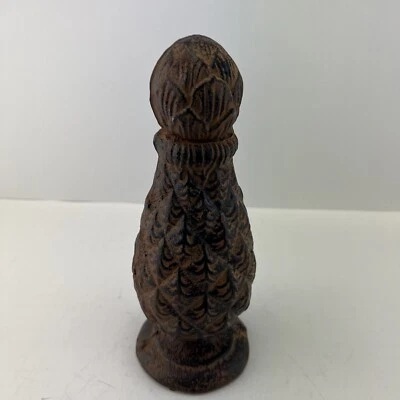 Acabado de piña de hierro fundido macizo vintage, sujetalibros tope de puerta 4,25 libras x 9"" Foto 1 de 4