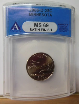 2005-D Minnesota State Washington Quarter - ANACS MS-69 Satin Finish *NICE COIN* - Image 1 of 2