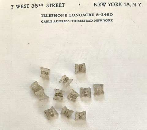 Vintage Antique Clear  Glass Butterfly Buttons 1 Doz Cover