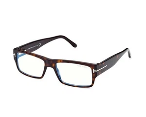 Tom Ford Eyeglasses TF5835-B 052 Dark Havana Square Blue Blocker Lens 54MM - Picture 1 of 3