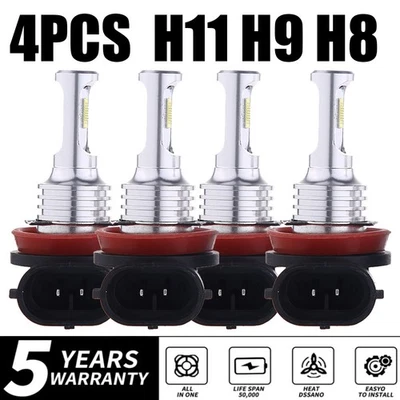 H11 H9 LED Headlight Super Bright Bulbs Kit 6000K White 330000LM High/Low Beam Foto 1 de 4