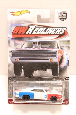 Hot Wheels Redliners 2016 Dodge Charger R/T Texas Flag 1:64 Diecast Mopar - Image 1 of 4