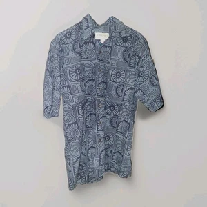 Johari West Herren Hawaii Hemd Größe Large L Baumwolle Tribal Knopfleiste Kragen - Bild 1 von 3