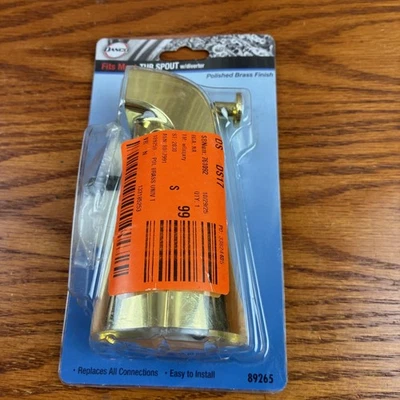 DANCO 89265 DESVIADOR UNIVERSAL BAÑERA CAÑO AJUSTE DESLIZANTE Y CONEXIÓN IPS LATÓN PULIDO Foto 1 de 2