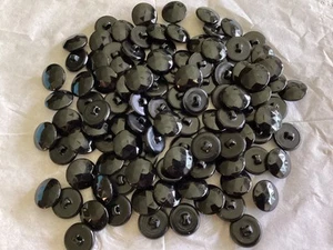 (100) BLACK-Metal Back- Diamond Design- Shank~.75”-Buttons~Sewing~Jewelry-Crafts - Picture 1 of 2