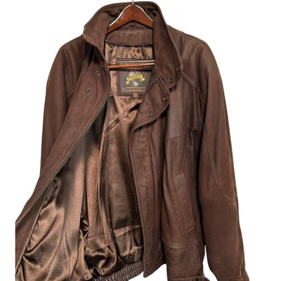 De Colección Wilson's Cuero Aventura Encuadernado XXLT Aviador Moto Bombardero Marrón Piloto Resistente Foto 1 de 4