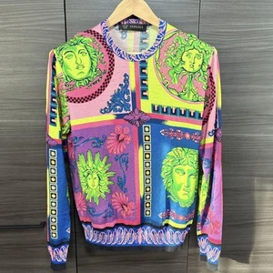 Versace Knit Medusa Pattern Wool Sweater Size US S/46 Excellent Condition - Picture 1 of 15