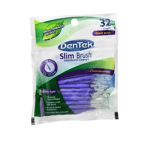 Slim Brush Interdental Cleaners Extra Tight Mouthwash Blast 32 each By Dentek - Image 1 of 1